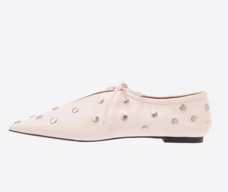 画像13: Women's Lace-up studded leather flats ballerina pumps 　 レースアップスタッズレザーフラットパンプスバレリーナシューズシューズ (13)