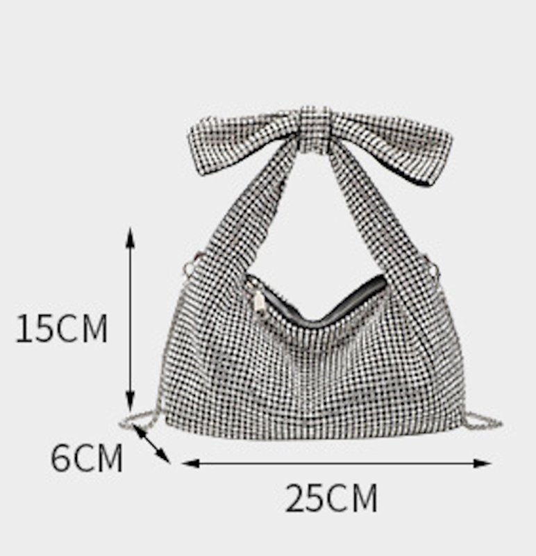 画像11: Rhinestone Ribbon Handle Square Tote Shoulder Bag  ラインストーンリボンハンドルスクエアトートショルダ (11)
