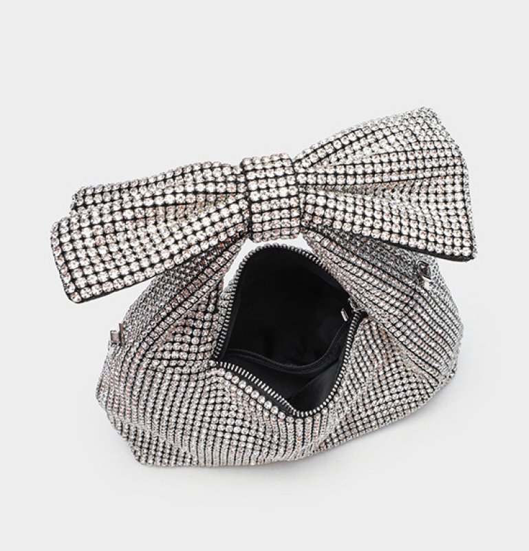 画像10: Rhinestone Ribbon Handle Square Tote Shoulder Bag  ラインストーンリボンハンドルスクエアトートショルダ (10)