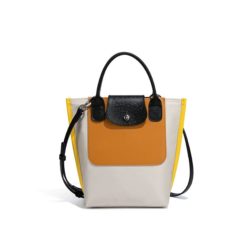 画像3: Nylon color block tote shoulder eco shopping bag ナイロンカラーブロックトートショルダーエコショッピングバッグ (3)