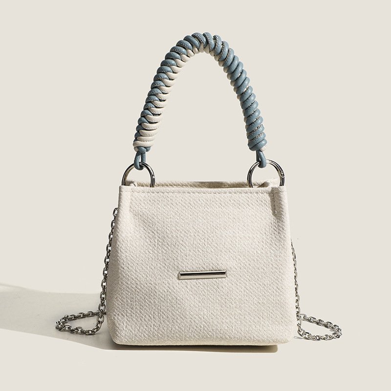 画像5: Rope handle denim bucket tote shoulder bag　　ロープハンドルデニムバケットトートショルダ (5)