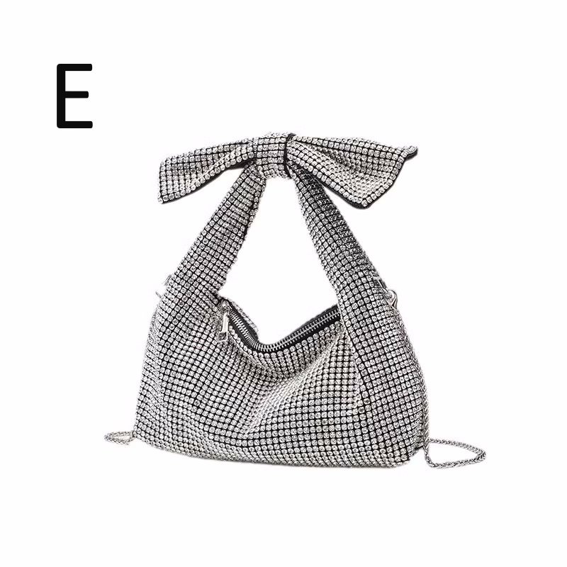 画像6: Rhinestone Ribbon Handle Square Tote Shoulder Bag  ラインストーンリボンハンドルスクエアトートショルダ (6)
