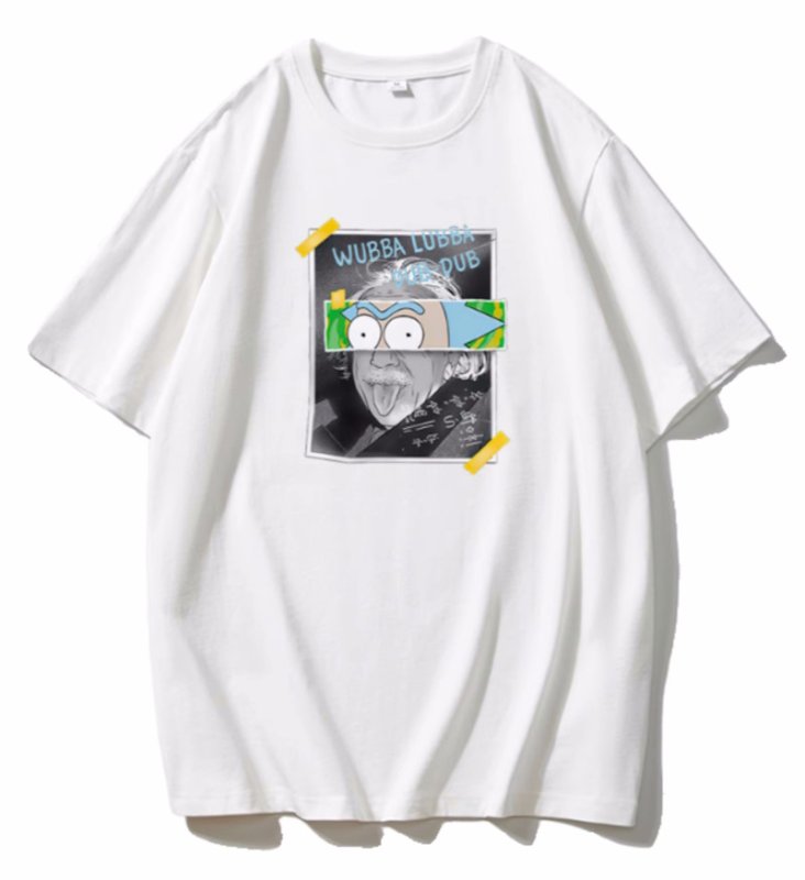 画像2: Unisex Einstein x Rick Short Sleeve T-Shirt　男女兼用ユニセックスアインシュタイン×リックプリントラウンドネック半袖Tシャツ (2)