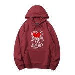 画像6: Unisex Casual Cotton Keith Haring Logo Hoodies  Pullover Long Sleeve Hooded Sweatshirt Heart carry メンズ コットン キースヘリング ロゴパーカースウェット ユニセックス 男女兼用 (6)
