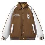 画像2: Bearbrick Print Stadium jumper Baseball Jacket  blouson   ユニセックス 男女兼用ベアブリックプリントベースボールジャケットスタジアムジャンパージャケット スタジャン ブルゾン (2)