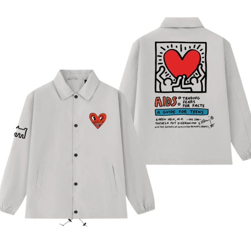 画像16: Unisex Keith Haring windbreaker Jacket  ユニセックス 男女兼用 キース・ヘリング ウインドブレーカー ジャケット コート (16)
