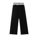 画像4: Butterfly hem print lace sweatpants hiphop dance pants trousers 　バタフライ裾プリント レース紐スエットパンツ (4)