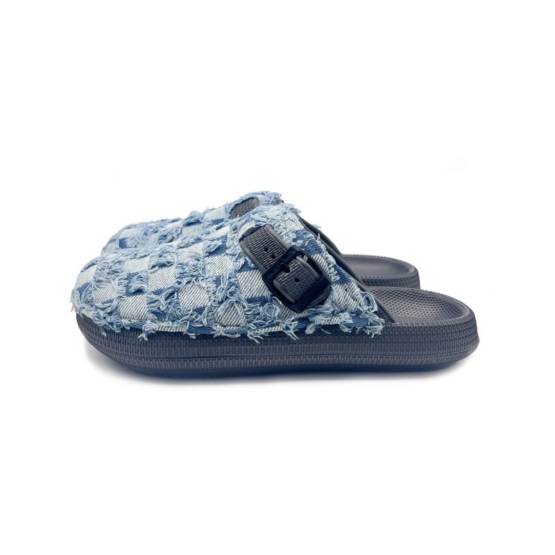 画像7: Denim fringe distressed half sandal slippers　 ユニセックス男女兼用デニムフリンジダメージ仕様ハーフサンダルスリッパ (7)