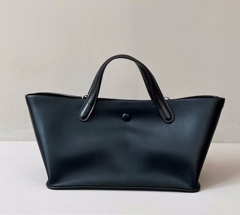 画像3: Leather French Tote Shoulder Bag  レザー舟形ショートハンドルトートショルダ (3)