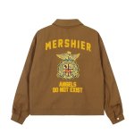 画像5: Embroidered lapel letter and angel emblem Jacket  blouson   ユニセックス 男女兼用ラペルレター＆エンジェルエンブレム刺繍ジャケットスタジアムジャンパージャケット スタジャン ブルゾン (5)