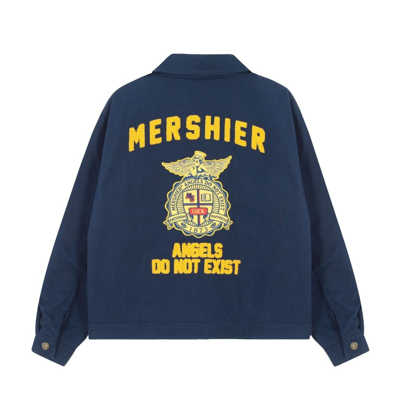 画像3: Embroidered lapel letter and angel emblem Jacket  blouson   ユニセックス 男女兼用ラペルレター&エンジェルエンブレム刺繍ジャケットスタジアムジャンパージャケット スタジャン ブルゾン (3)