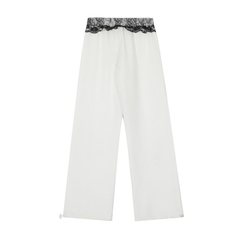 画像5: Butterfly hem print lace sweatpants hiphop dance pants trousers  バタフライ裾プリント レース紐スエットパンツ (5)