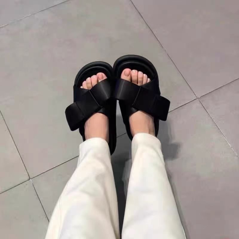 画像4: Big ribbon platform slippers sandals 　ビッグリボンプラットフォーム厚底サンダルスリッパ (4)
