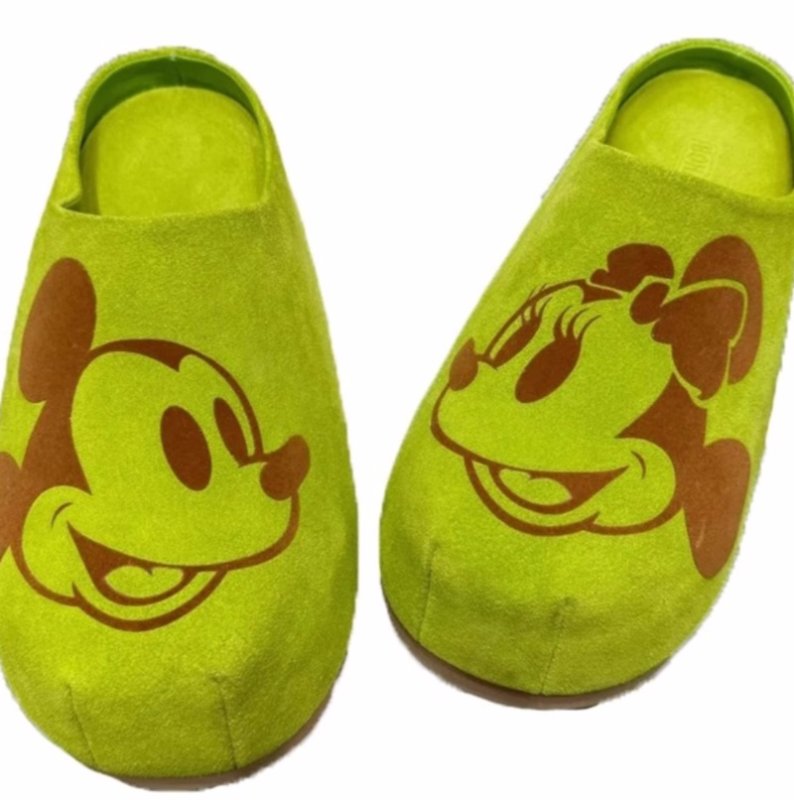 画像2: Mickey & Minnie thick sole flat leather paotou sandal slippers　レザーミッキー＆ミニープラットフォーム厚底ハーフサンダル　スリッパ (2)