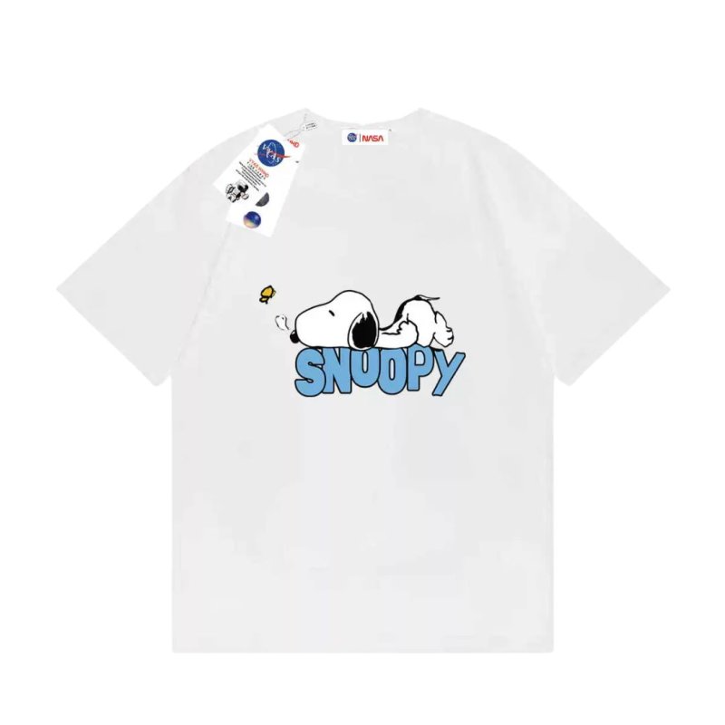 画像2: Sleeping Snoopy Print Tshirts ユニセックス男女兼用 スリーピング スヌーピー 半袖 Tシャツ (2)