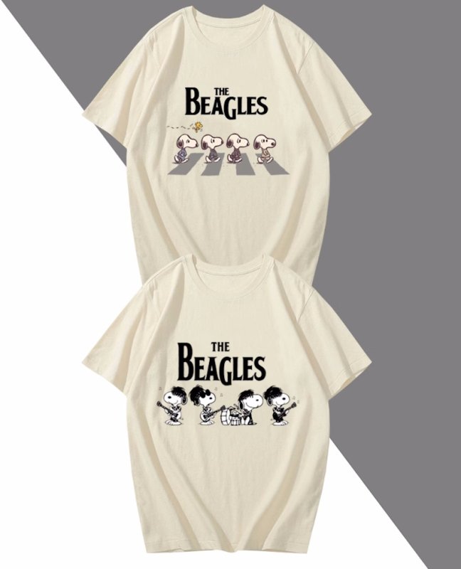 画像7: Snoopy the beagles Beatles Abbey Road Print Tshirts ユニセックス男女兼用 ザビーグルズアビーロードスヌーピー 半袖 Tシャツ (7)