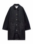 画像2: Denim stand collar mid-length coat jacket　デニムステンカラーミドル丈コート　ジャケット (2)