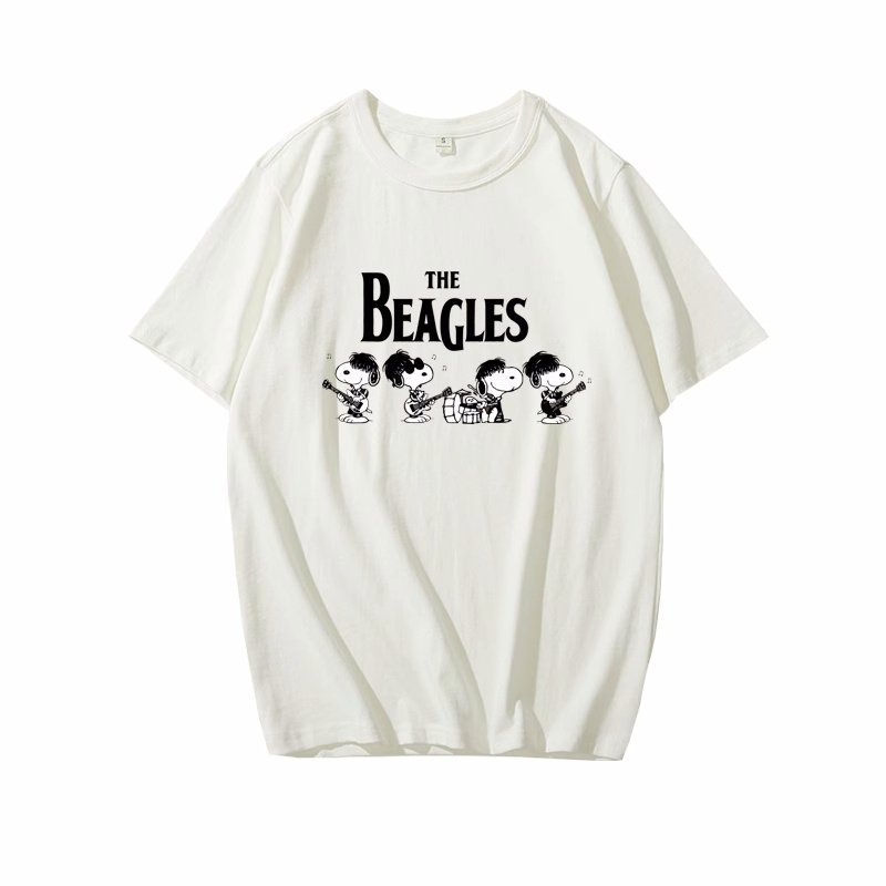 画像5: Snoopy the beagles Beatles Abbey Road Print Tshirts ユニセックス男女兼用 ザビーグルズアビーロードスヌーピー 半袖 Tシャツ (5)