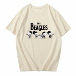 画像1: Snoopy the beagles Beatles Abbey Road Print Tshirts ユニセックス男女兼用 ザビーグルズアビーロードスヌーピー 半袖 Tシャツ (1)