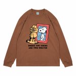 画像4: Garfield & Snoopy round neck long sleeve Print Tshirts ユニセックス男女兼用 ガーフィールド& スヌーピーラウンドネック長袖Tシャツ  (4)