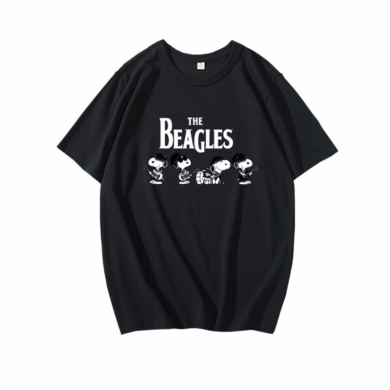 画像3: Snoopy the beagles Beatles Abbey Road Print Tshirts ユニセックス男女兼用 ザビーグルズアビーロードスヌーピー 半袖 Tシャツ (3)