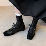 画像9: Women's French Belt Buckle Leather Single Shoe Sneakers　英国フレンチベルトバックルレザーシングルシューズスニーカースリッポンローファー (9)