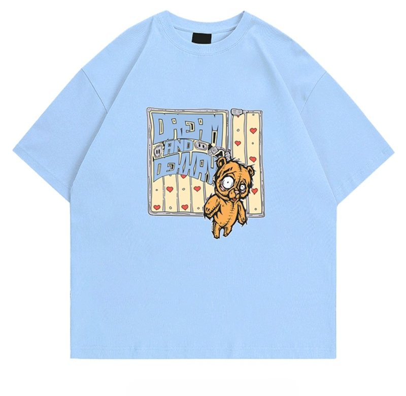 画像12: vibe Graffiti bear paint round neck T-shir  ユニセックス男女兼用グラフィックベアプリント半袖 Tシャツ (12)