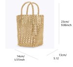 画像13: French woven basket shopping beach bagTote Bag　　フレンチ編み込みかご籠ショッピングビーチショートハンドルトートバッグ (13)