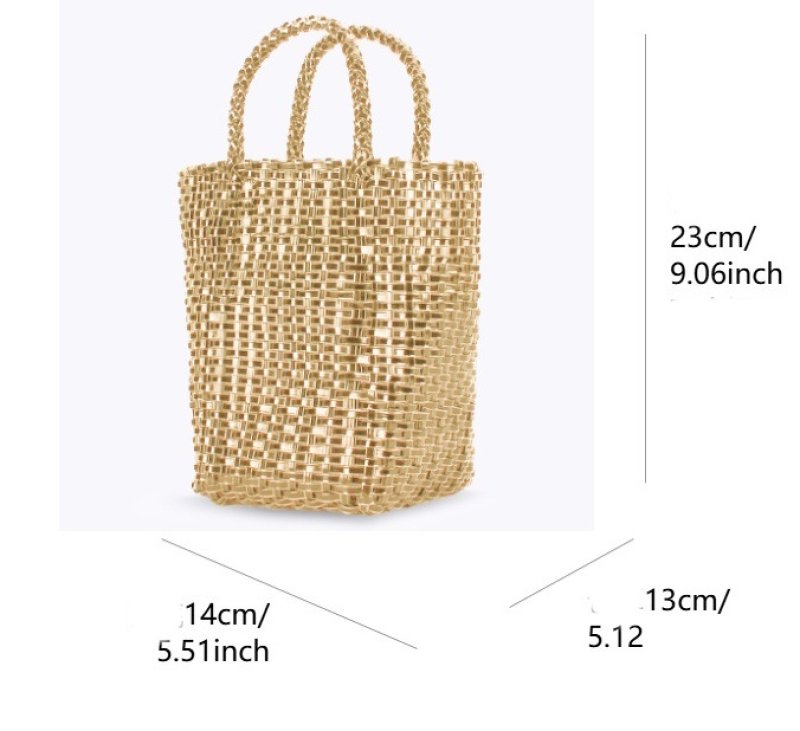 画像13: French woven basket shopping beach bagTote Bag  フレンチ編み込みかご籠ショッピングビーチショートハンドルトートバッグ (13)