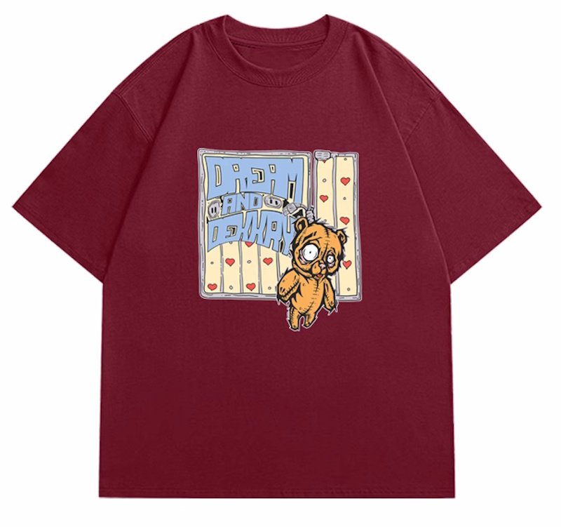 画像7: vibe Graffiti bear paint round neck T-shir  ユニセックス男女兼用グラフィックベアプリント半袖 Tシャツ (7)