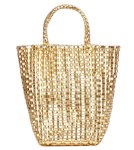 画像1: French woven basket shopping beach bagTote Bag　　フレンチ編み込みかご籠ショッピングビーチショートハンドルトートバッグ (1)