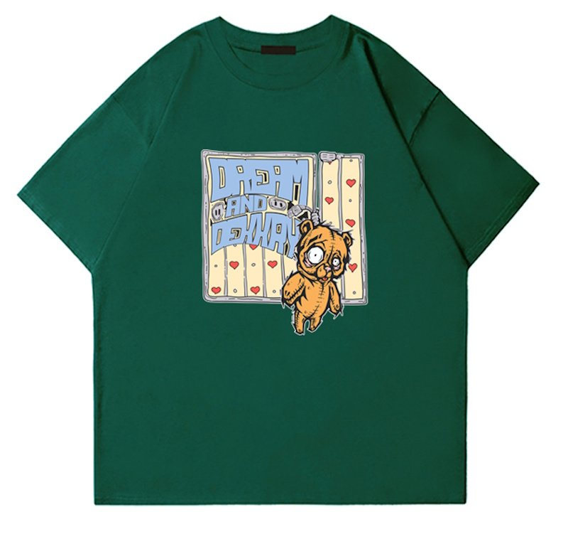 画像3: vibe Graffiti bear paint round neck T-shir  ユニセックス男女兼用グラフィックベアプリント半袖 Tシャツ (3)