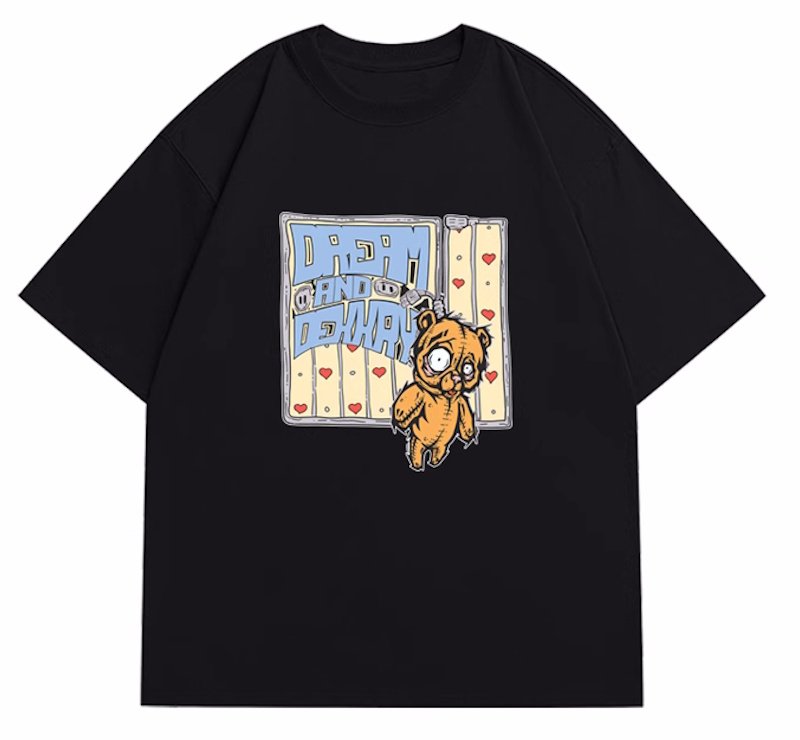 画像10: vibe Graffiti bear paint round neck T-shir  ユニセックス男女兼用グラフィックベアプリント半袖 Tシャツ (10)