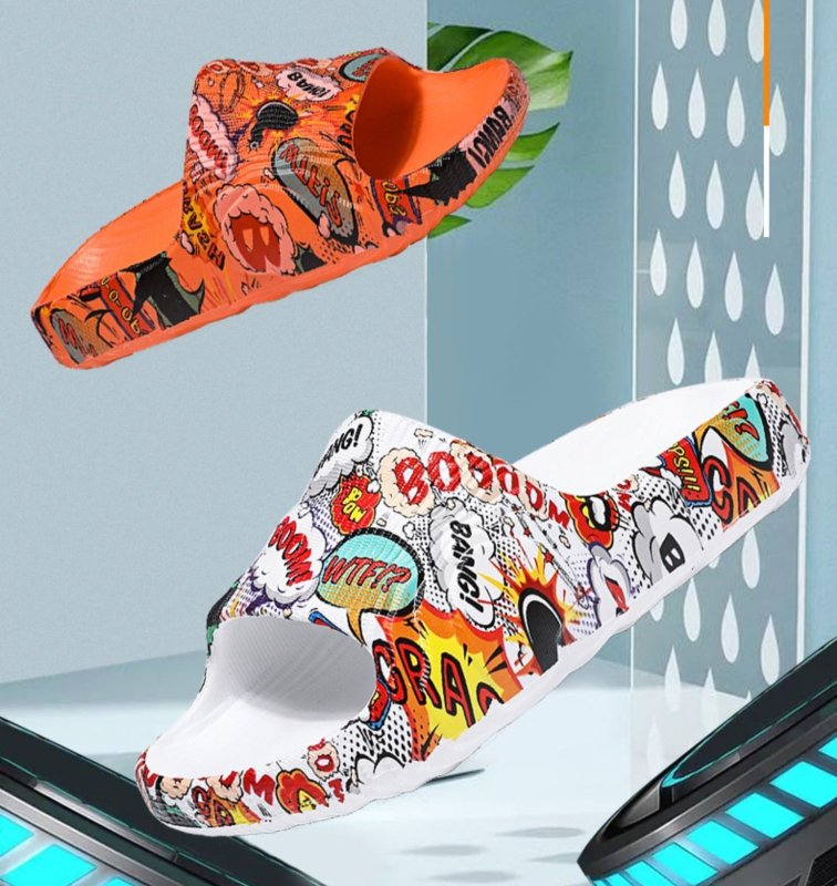 画像5: Pop Art  flip flops  soft bottom sandals slippers  ポップアートフリップフロップサンダルシャワーサンダル ビーチサンダルユニセックス男女兼用 (5)