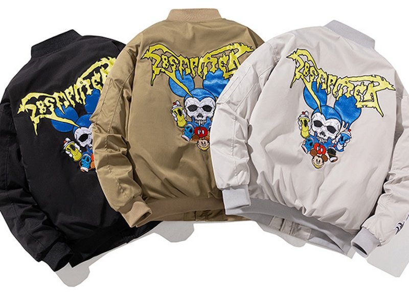 画像6: Pirates Mickey Mouse Embroidery MA-1 Jacket  blouson   ユニセックス 男女兼用パイレーツミッキーマウス刺繍MA-1ジャケットスタジアムジャンパージャケット スタジャン ブルゾン (6)