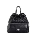 画像7: Quilted leather chain shoulder strap Backpack Tote Shoulder bag　キルティングレザーチェーンショルダートートショルダーバックパックバッグ (7)