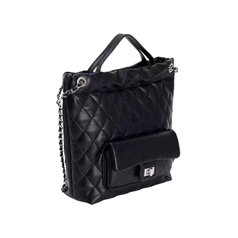 画像2: Quilted leather chain shoulder strap Backpack Tote Shoulder bag キルティングレザーチェーンショルダートートショルダーバックパックバッグ (2)