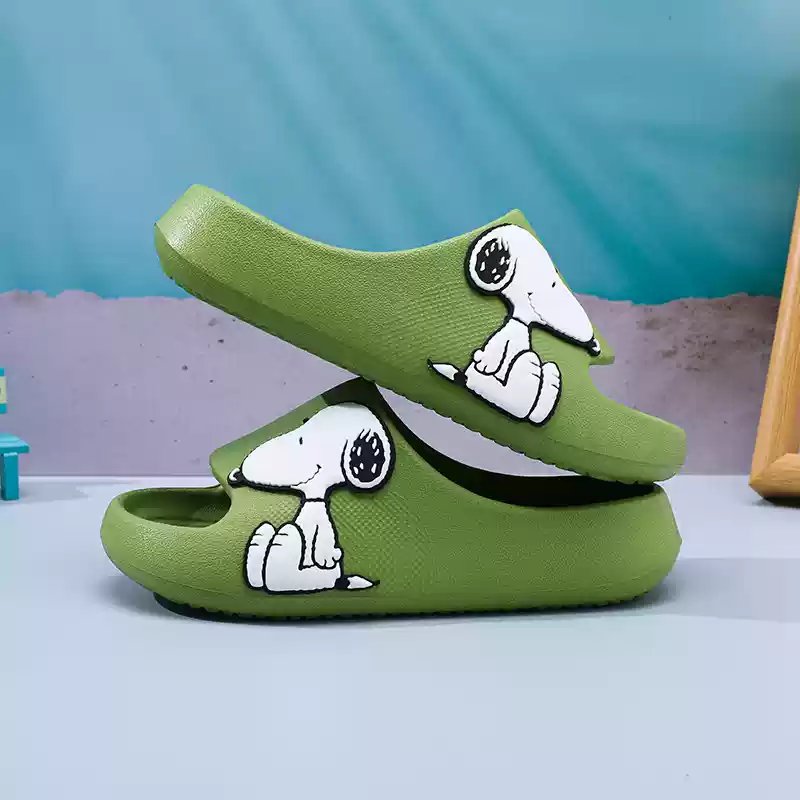 画像14: Snoopy Deformed Heart flip flops soft bottom sandals slippers Beach sandals  ユニセックス男女兼用 スヌーピー ハート フリップフロップ  シャワー ビーチ サンダル (14)