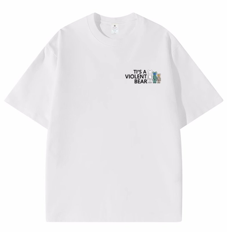 画像2: Violence Bearbrick Bear kaws One Point Round Neck T-Shirt   ユニセックス男女兼用カウズワンポイントプリント半袖 Tシャツ (2)