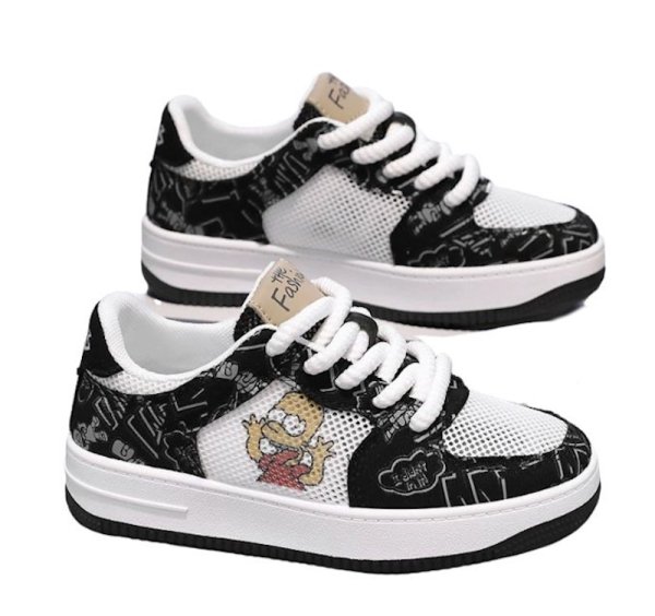 ファッション通販 安い Simpson Bart Simpsons The Unisex Canvas sneakers Lace-up 靴