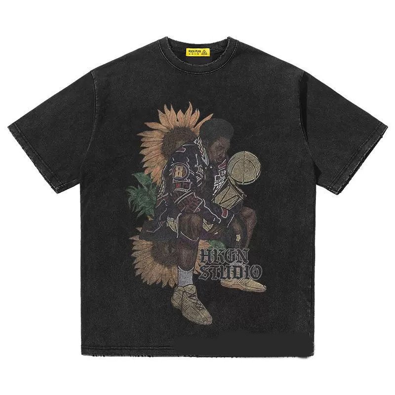 画像1: Vintage Kobe Basketball Print Short Sleeve T-Shirt   ユニセックス男女兼用ヴィンテージコービーバスケットボールプリント半袖 Tシャツ (1)
