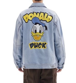 Unisex Donald Duck embroidered denim jacket ユニセックス