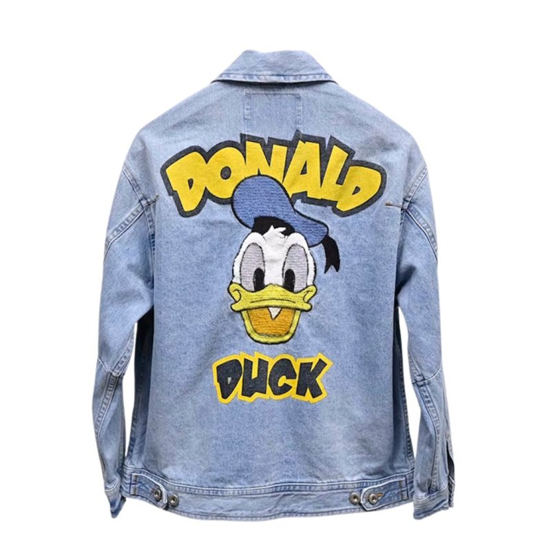 画像2: Unisex Donald Duck print denim jacket　ユニセックス 男女兼用ドナルドダックプリントGジャンデニムジャケットブルゾン (2)