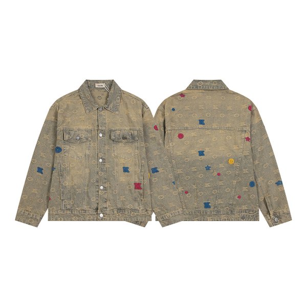 画像3: Unisex Star Monogram Washed Old Denim Jacket G-Jean  ユニセックス 男女兼用スターモノグラムウォッシュドオールドデニムジャケットGジャン ブルゾン (3)