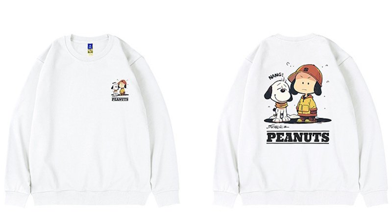 画像3: Unisex Snoopy & Charlie Brown print sweatshirt ユニセックス男女兼用スヌーピー&チャーリーブラウンプリントスウェットトレーナープラスサイズあり (3)