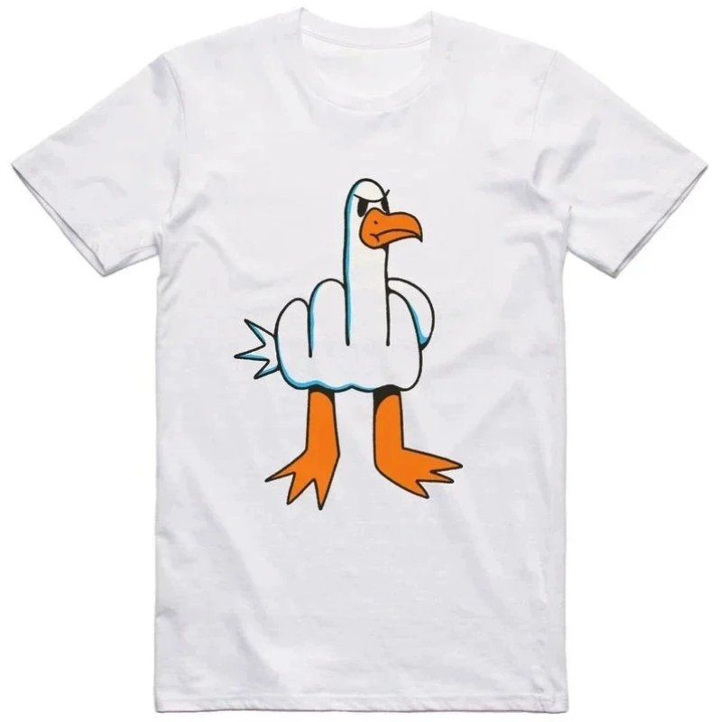 画像5: Fat duck print Round Neck T-Shirt   ユニセックス男女兼用ファットダッグアヒルプリント半袖 Tシャツ (5)