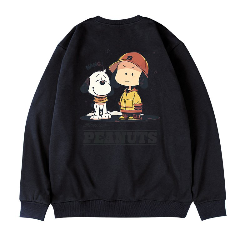 画像2: Unisex Snoopy & Charlie Brown print sweatshirt ユニセックス男女兼用スヌーピー&チャーリーブラウンプリントスウェットトレーナープラスサイズあり (2)