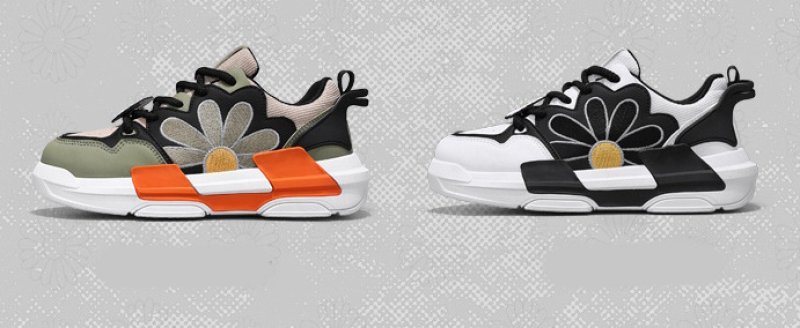 画像7: Unisex daisy embroidered lace-up leather sneakers shoes  ユニセックス 男女兼用ユニセックスデイジー刺繍レザーレースアップスニーカー (7)