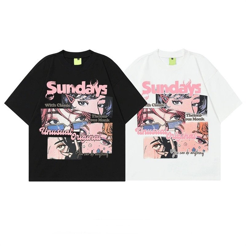 画像3: Vintage beautiful girl anime print T-shirt　 ユニセックス男女兼用ヴィンテージ美少女アニメプリント半袖 Tシャツ (3)