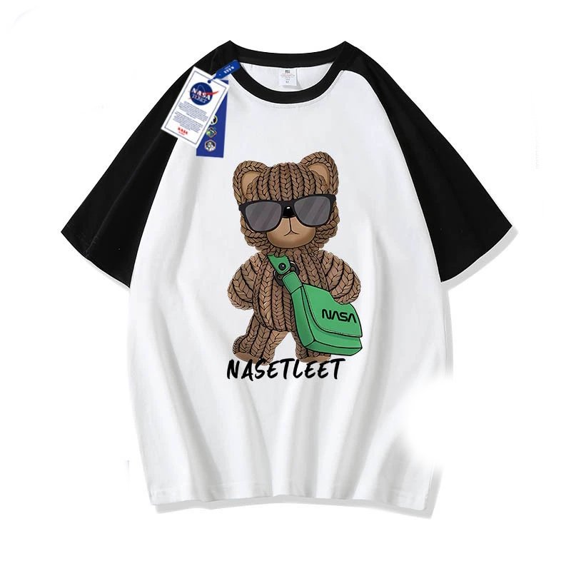 画像12: NASA x Walking Bear Short Sleeve Round Neck T-Shirt   ユニセックス男女兼用ナサ×ウォーキングベアプリント半袖 Tシャツ (12)